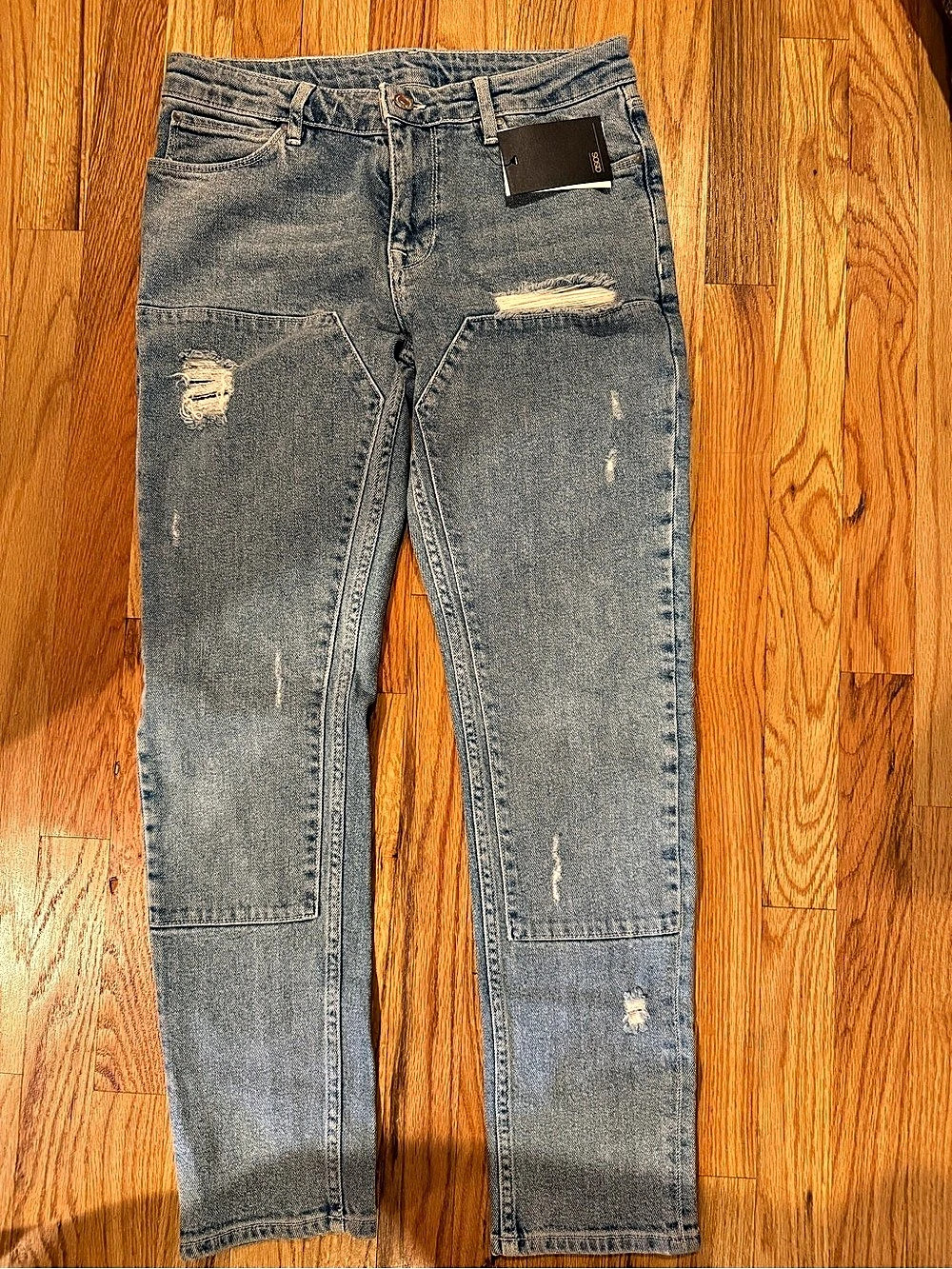 ASOS Distressed Slim Jeans in Blue Waist 30 Length 30 NWT